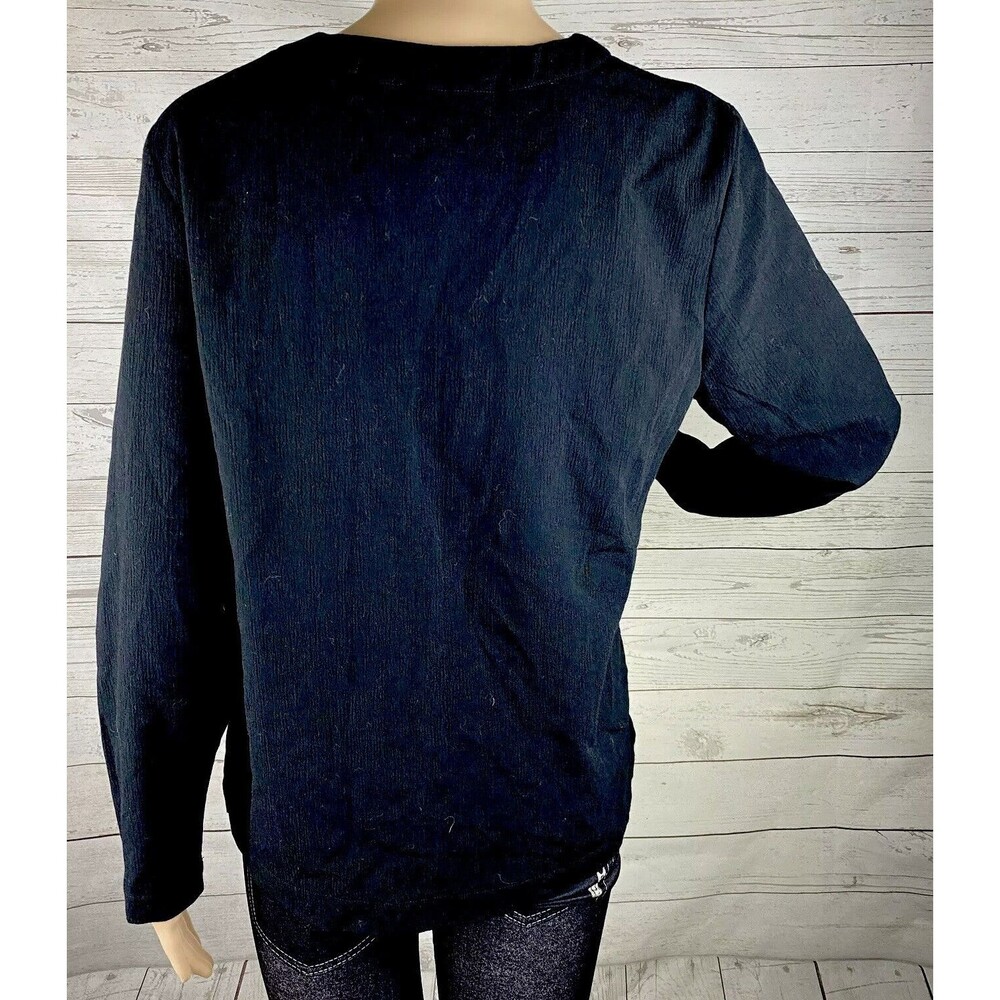 Pendleton Button Down Shirt Solid Black Polyester… - image 7